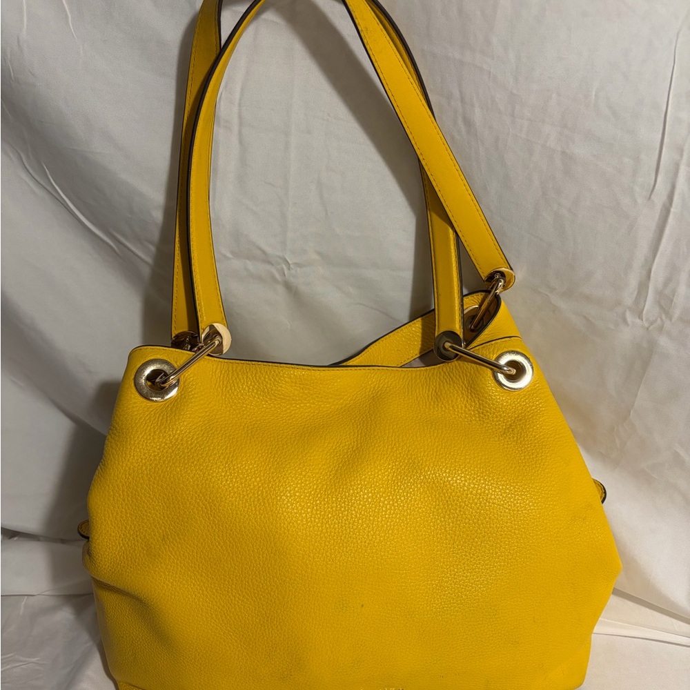 Michael Kors Yellow Leather Shoulder Bag with Double Straps